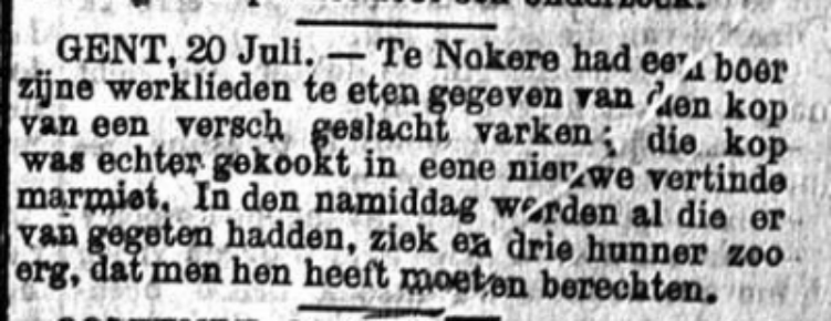 Artikel vergiftiging juli 1906